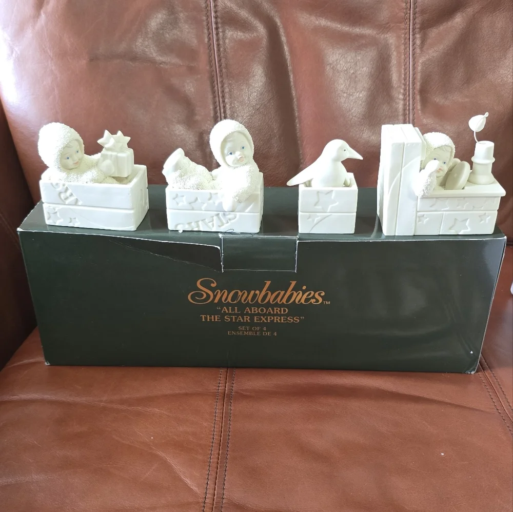 Department 56 All Aboard The Star Express Snowbabies Set Of 4